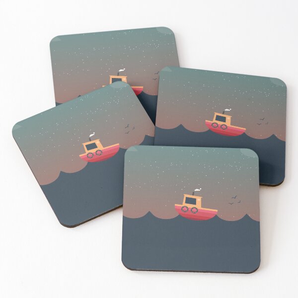 Item preview, Minimal Orange Boat with Light Blue Sky designed and sold by LeonardCooray.