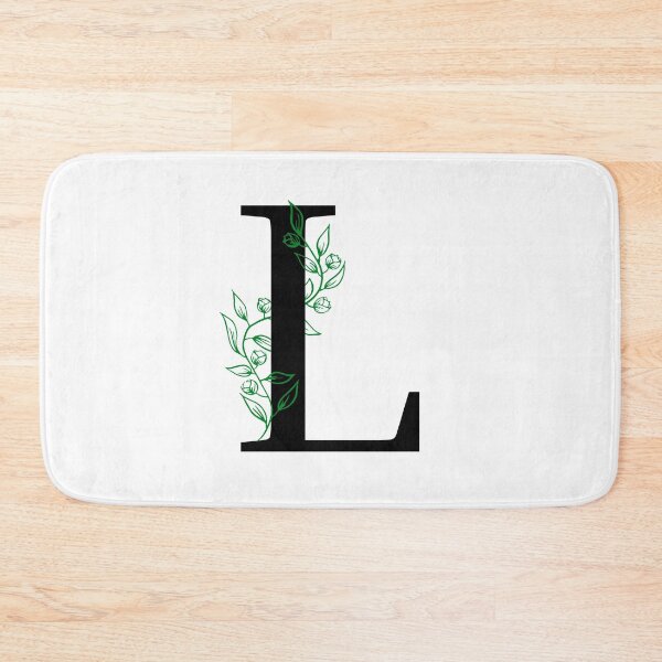 Item preview, L Initial Vine Flower Monogram Decal designed and sold by TrashPandaCreative.