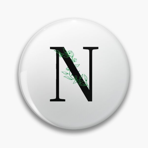 Item preview, N Initial Vine Flower Monogram Decal designed and sold by TrashPandaCreative.