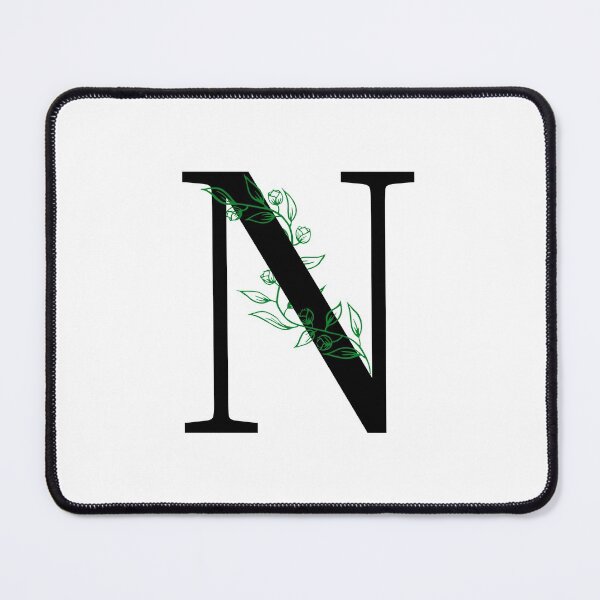 Item preview, N Initial Vine Flower Monogram Decal designed and sold by TrashPandaCreative.