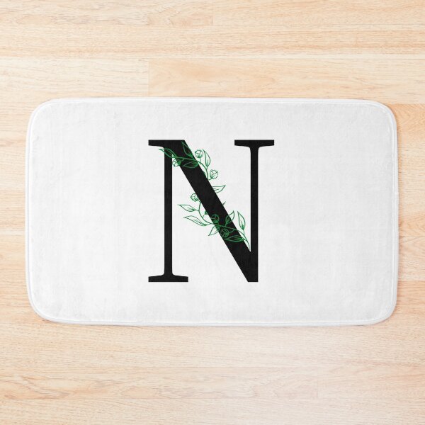 Item preview, N Initial Vine Flower Monogram Decal designed and sold by TrashPandaCreative.