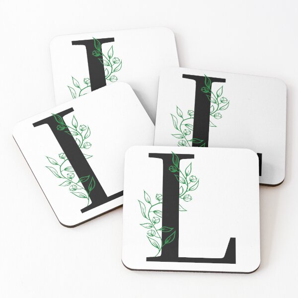 Item preview, L Initial Vine Flower Monogram Decal designed and sold by TrashPandaCreative.