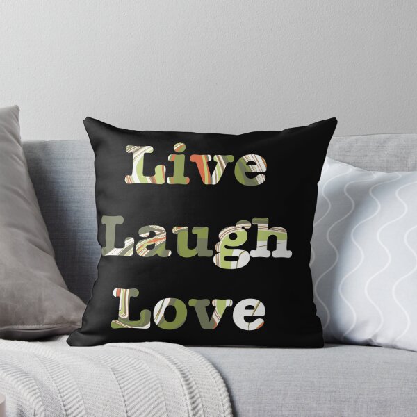 Item preview, Hippie Life - Live Laugh Love Pillow designed and sold by AlkiCreationsCo.