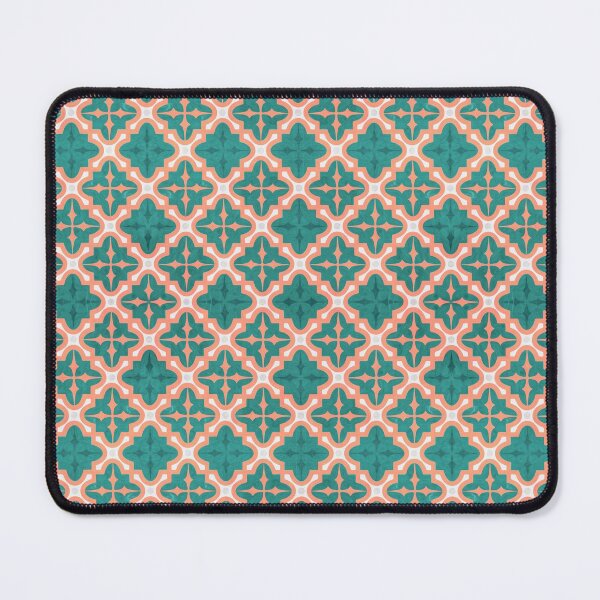 Item preview, Vintage Pattern, rustic and worn by time, beautiful aqua and coral, painted linen texture designed and sold by Orianah.