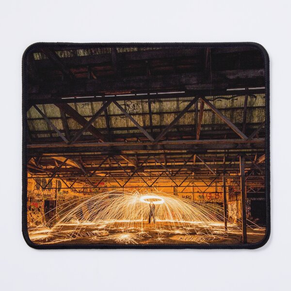 Item preview, Helicopter Spin - Steel wool spinning in an abandoned factory, Yarraville, Victoria, Australia. designed and sold by Vicki Walsh.