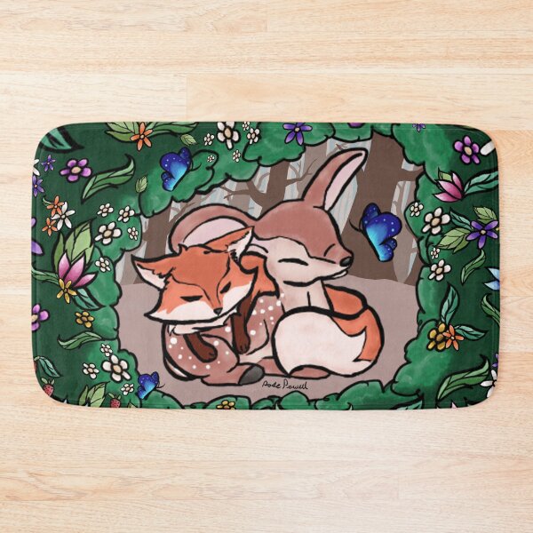 Item preview, Fawn and fox pup sleeping designed and sold by BerryShyKittens.