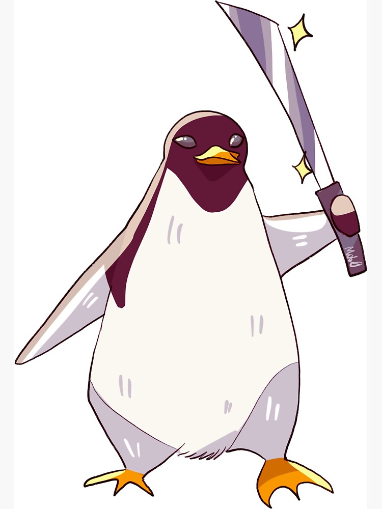 Penguin with machete Magnet for Sale by Mobb0