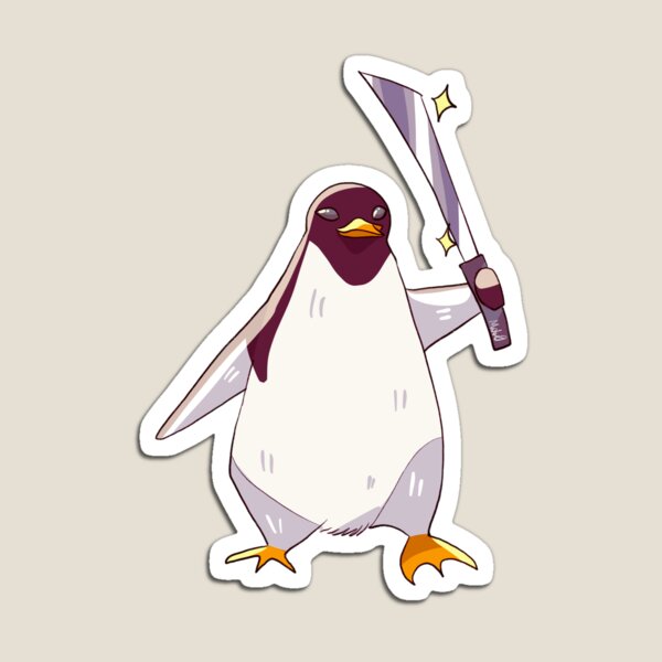 Penguin with machete Magnet for Sale by Mobb0