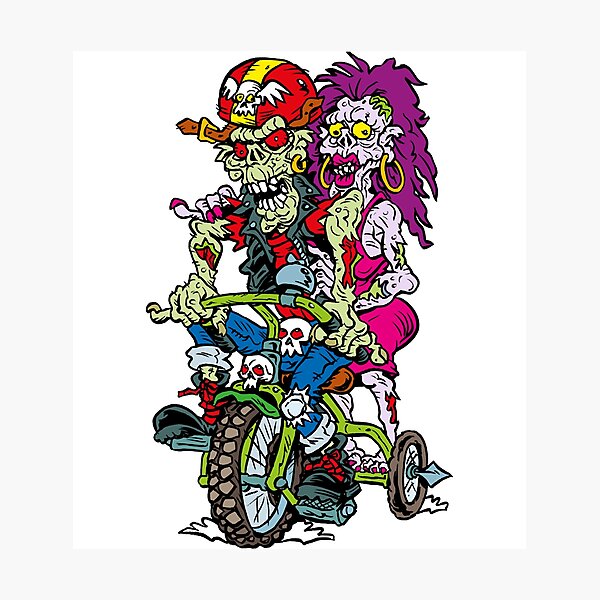 Easy Rider Zombie Funny Photographic Print