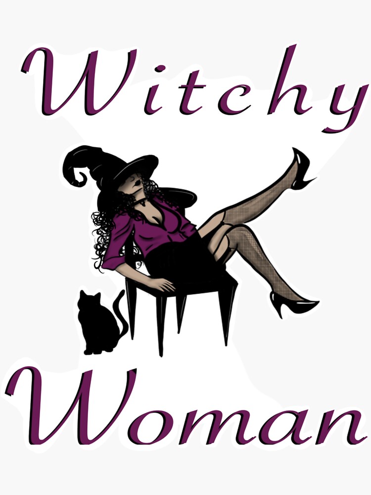 Witchy Woman Pin Up Sticker By Ahummel9 Redbubble 7175