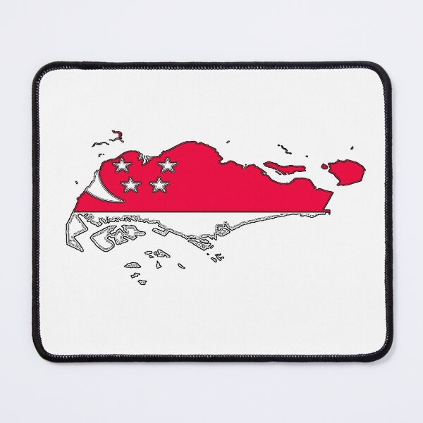 Item preview, Singapore Map With Flag designed and sold by Havocgirl.