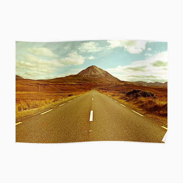 landscape of road to the Errigal mountains Poster