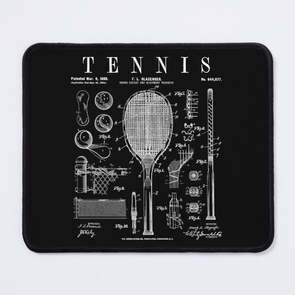 Item preview, Tennis Racket And Ball Old Vintage Patent Drawing Print designed and sold by GrandeDuc.