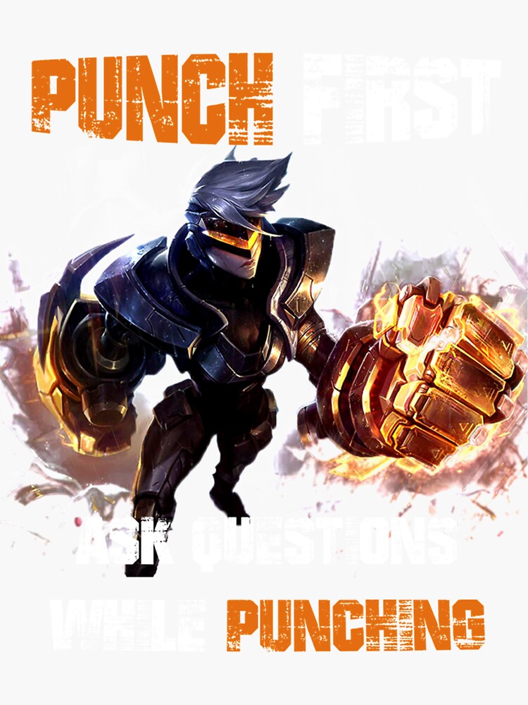 "Punch first , ask questions while punching" Sticker for Sale by