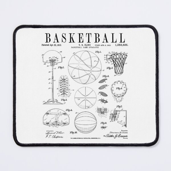 Item preview, Basketball Old Vintage Patent Drawing Print designed and sold by GrandeDuc.