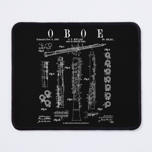 Item preview, Oboe Vintage Patent Oboist Drawing Print designed and sold by GrandeDuc.