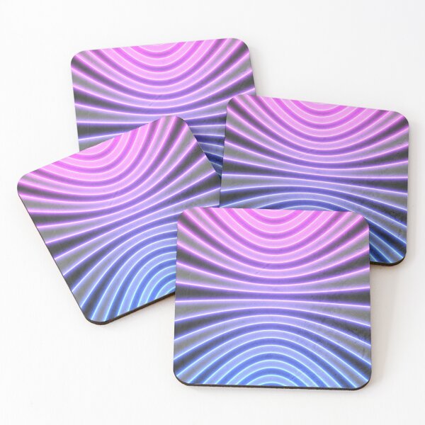 Aperçu de l'œuvre BRUTAL Neon Concrete Op Art Horizontal Stripes (Rose Violet Bleu) créée et vendue par hyproinc.