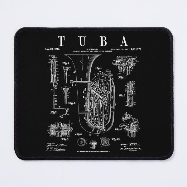 Item preview, Tuba Vintage Patent Tubaist Tubist Drawing Print designed and sold by GrandeDuc.