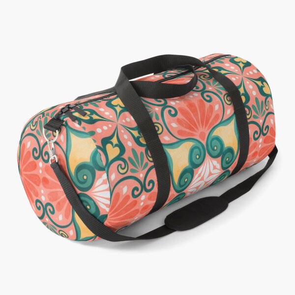 Item preview, Vintage Pattern, rustic and worn by time, beautiful teal and coral, painted linen texture designed and sold by Orianah.