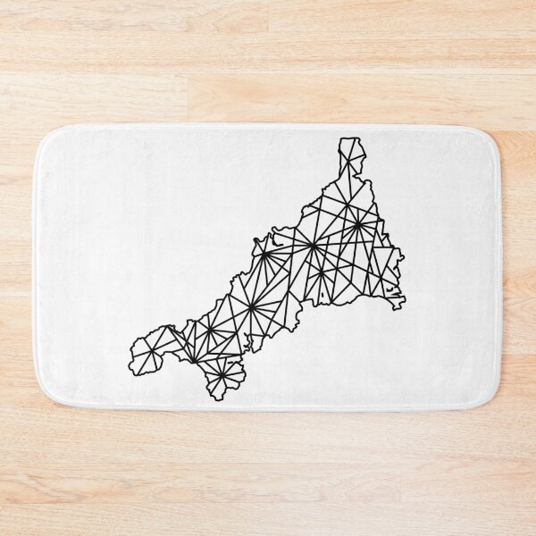 Item preview, Geometric Cornwall Map Art Black and White designed and sold by cashewdays.