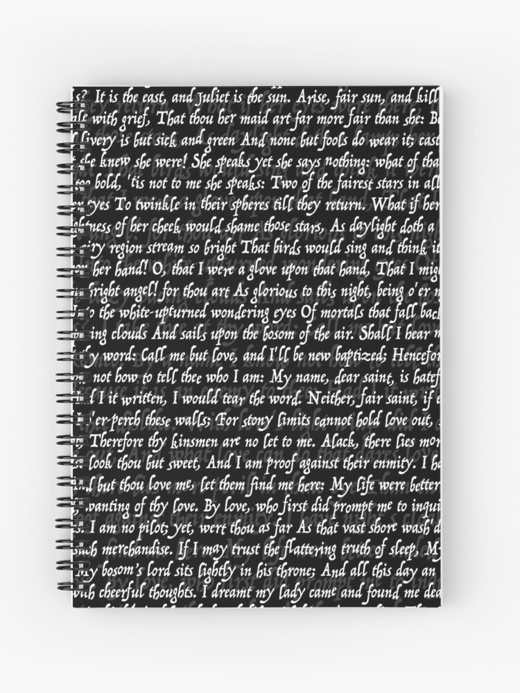 Love Letter Shakespeare Romeo & Juliet Pattern II Spiral Notebook