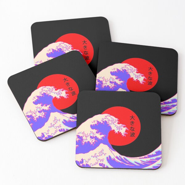 Item preview, Japanese Art Style The Great Wave with Colorful Pastel Black designed and sold by heyitsIrish.