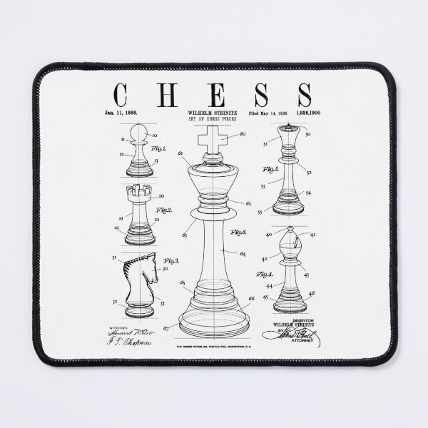 Item preview, Chess King And Pieces Old Vintage Patent Drawing Print designed and sold by GrandeDuc.