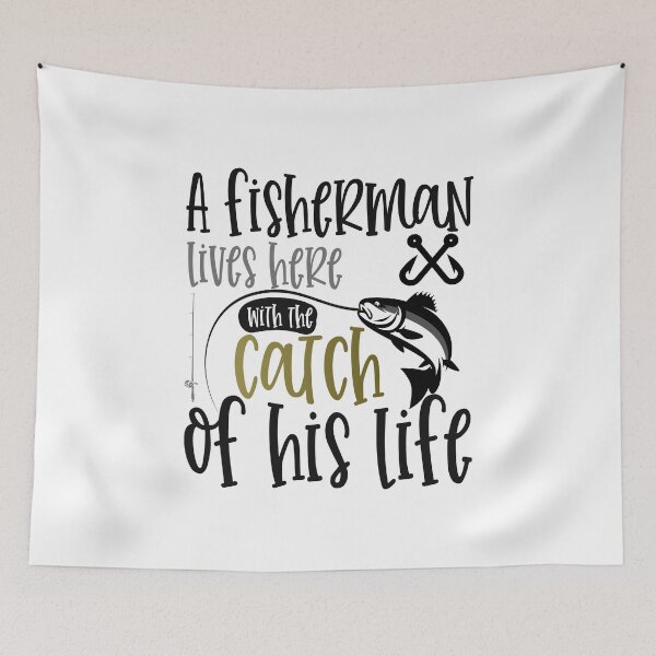 Item preview, A Fisherman Lives Here, Fishing, Anglers designed and sold by saulmedia.