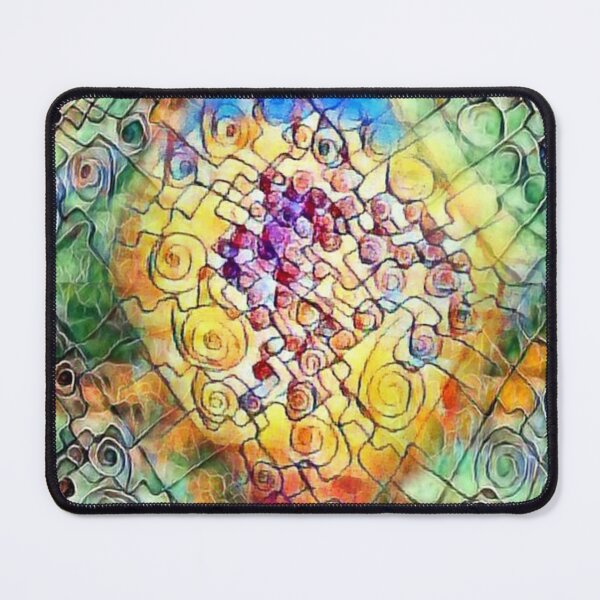 Item preview, rhombuses, spirals, lines, watercolor, multicolored handkerchief, abstract art designed and sold by Maria Mihailova.