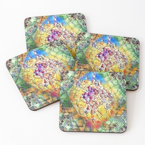 Item preview, rhombuses, spirals, lines, watercolor, multicolored handkerchief, abstract art designed and sold by Maria Mihailova.