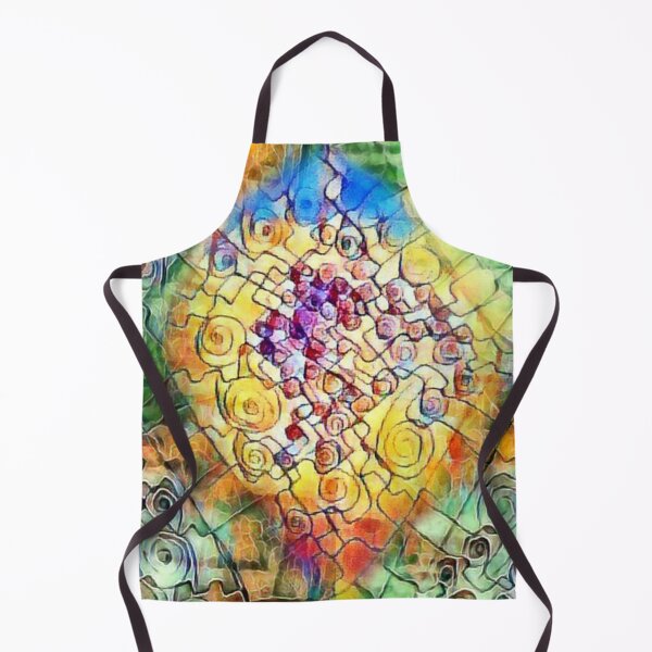 Item preview, rhombuses, spirals, lines, watercolor, multicolored handkerchief, abstract art designed and sold by Maria Mihailova.