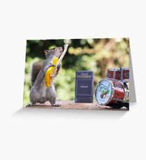 Rock and roll squirrel with guitar Greeting Card