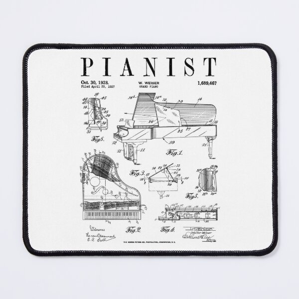 Steinway Grand Piano Patent - Piano Player Art - Black And White Tote Bag  by Patent Press