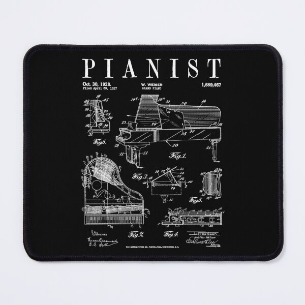 Item preview, Grand Piano Old Vintage Patent Pianist Drawing Print designed and sold by GrandeDuc.