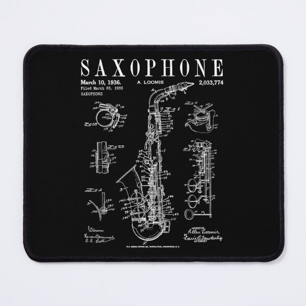 Item preview, Saxophone Old Vintage Patent Drawing Print designed and sold by GrandeDuc.