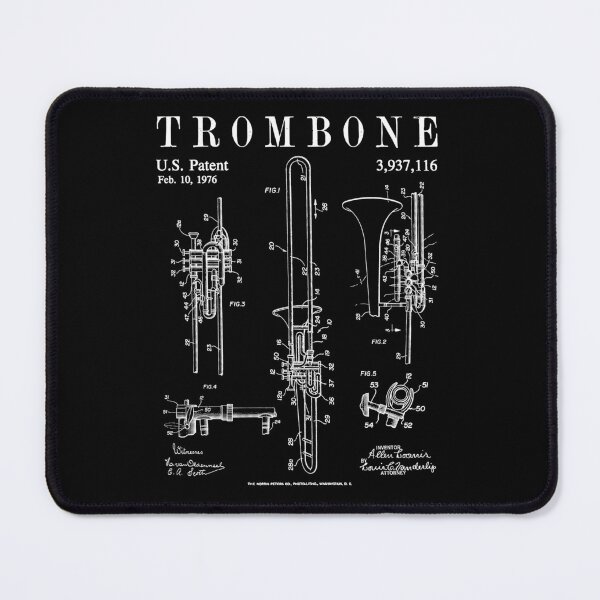 Item preview, Trombone Old Vintage Patent Drawing Print designed and sold by GrandeDuc.