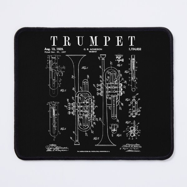 Item preview, Trumpet Vintage Patent Trumpetist Drawing Print designed and sold by GrandeDuc.