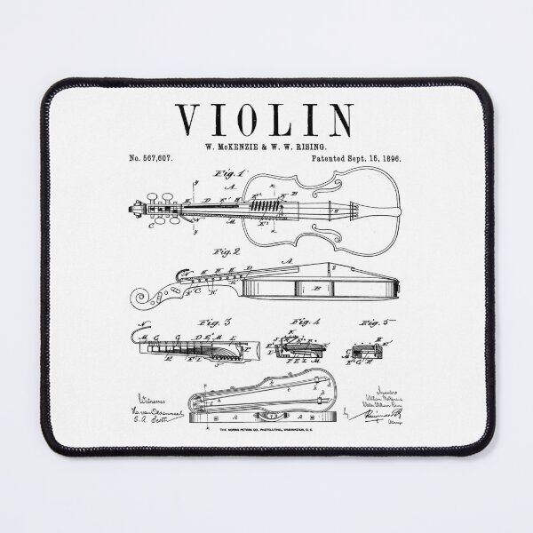 Item preview, Violin Old Vintage Patent Drawing Print designed and sold by GrandeDuc.