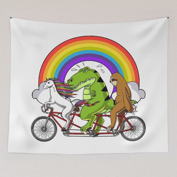 Item preview, Unicorn Dinosaur Sloth Riding Bicycle designed and sold by underheaven.