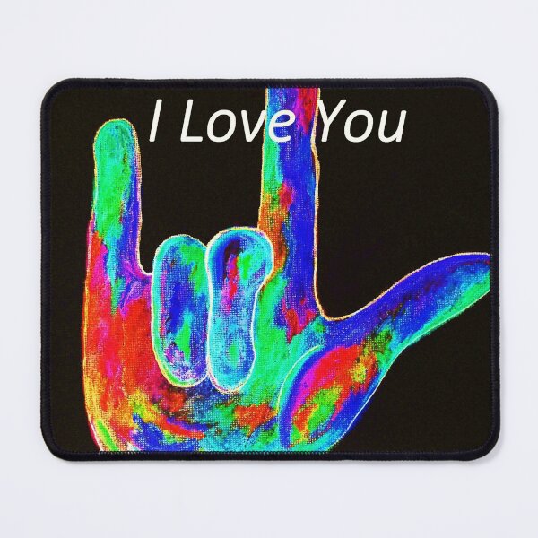 Item preview, American Sign Language I LOVE YOU on Black designed and sold by EloiseArt.
