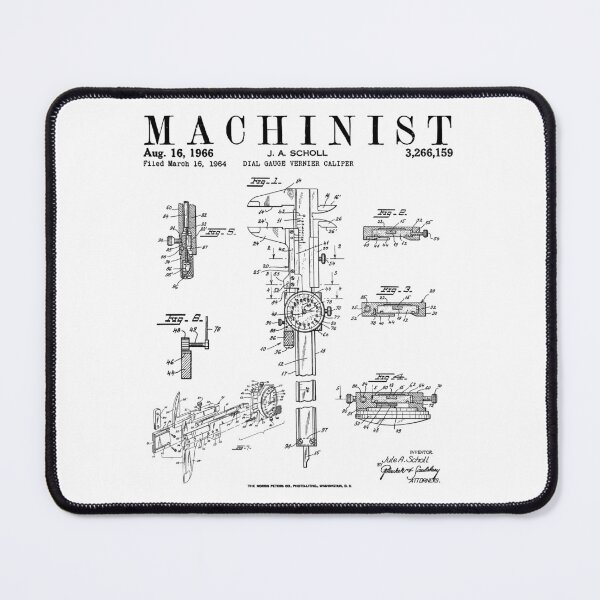 Item preview, Funny Machinist Vintage Dial Caliper Patent Print Drawing designed and sold by GrandeDuc.