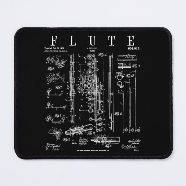 Item preview, Flute Vintage Patent Flutist Flautist Drawing Print designed and sold by GrandeDuc.