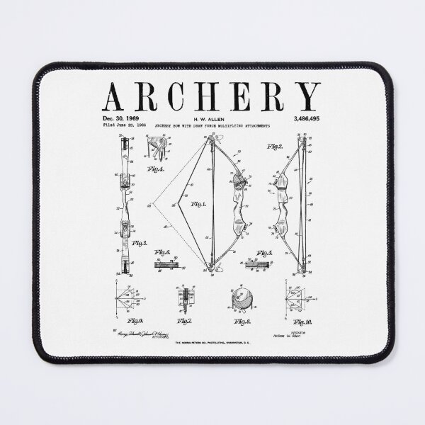 Item preview, Archery Compound Bow Old Vintage Patent Drawing Print designed and sold by GrandeDuc.