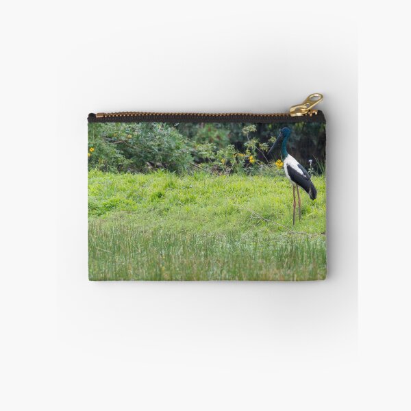 Item preview, Black-necked stork (Ephippiorhynchus asiaticus) standing beside a pond designed and sold by Trent Townsend.