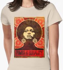 Angela Davis Plakat 1971 Tailliertes T-Shirt für Frauen