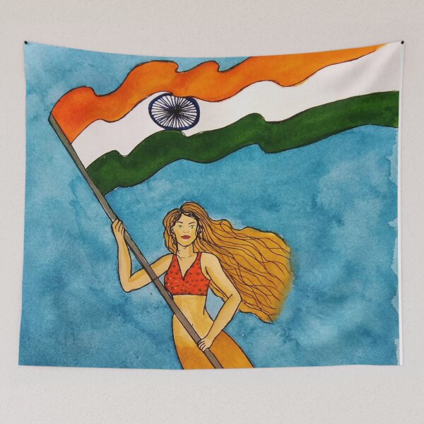 Item preview, Pateriotic Mermaid designed and sold by LataArtStudio.