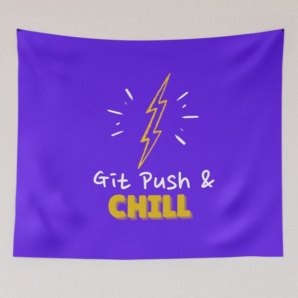 Item preview, Git Push and Chill Programmers and DevOps daily routine blue designed and sold by IrinchiDE.