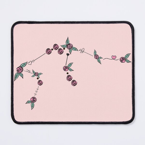 Item preview, Aquarius Zodiac Sign Constellation Roses and Hearts Doodle designed and sold by EndlessDoodles.