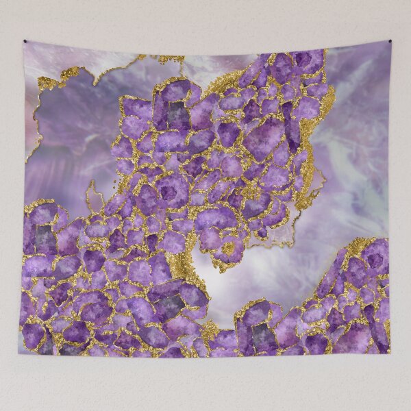 Item preview, Amethyst and Gold - Abstract Crystal Cluster designed and sold by k9printart.