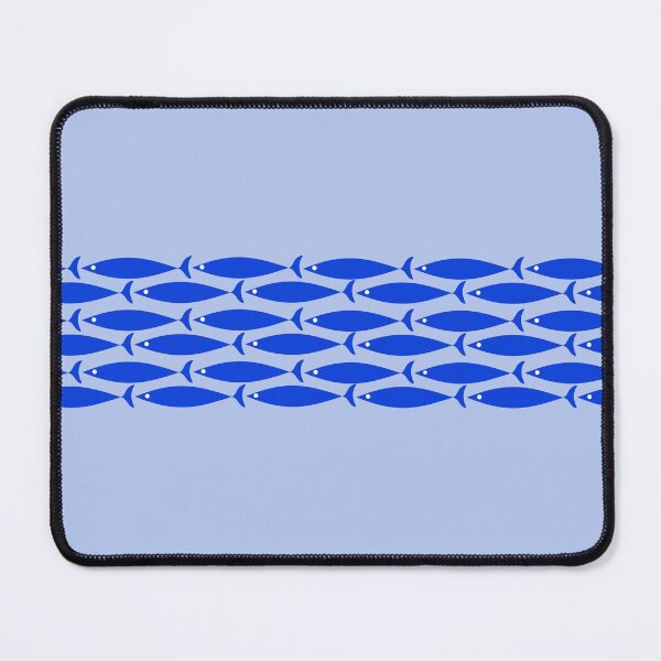 Item preview, Fish Stripe Mid-Century Minimalist Royal Blue Light Blue White designed and sold by kierkegaard.